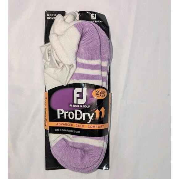 FootJoy Other - FootJoy ProDry Men’s Golf Ankle Socks 2 PACK Value Pack Purple/White L 7-12